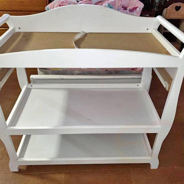 white baby changing table