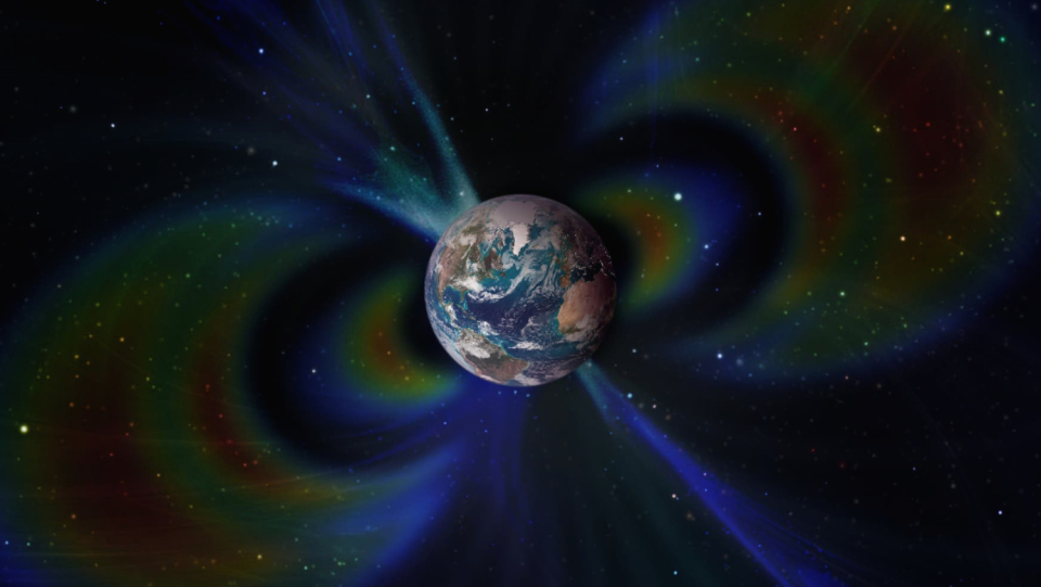 The magnetic field anomaly in the South Atlantic is probably not an exceptional phenomenon.
 The earth's magnetic field seems to regularly assume such asymmetrical conditions.
 The "hole" could have disappeared again in a few hundred years.