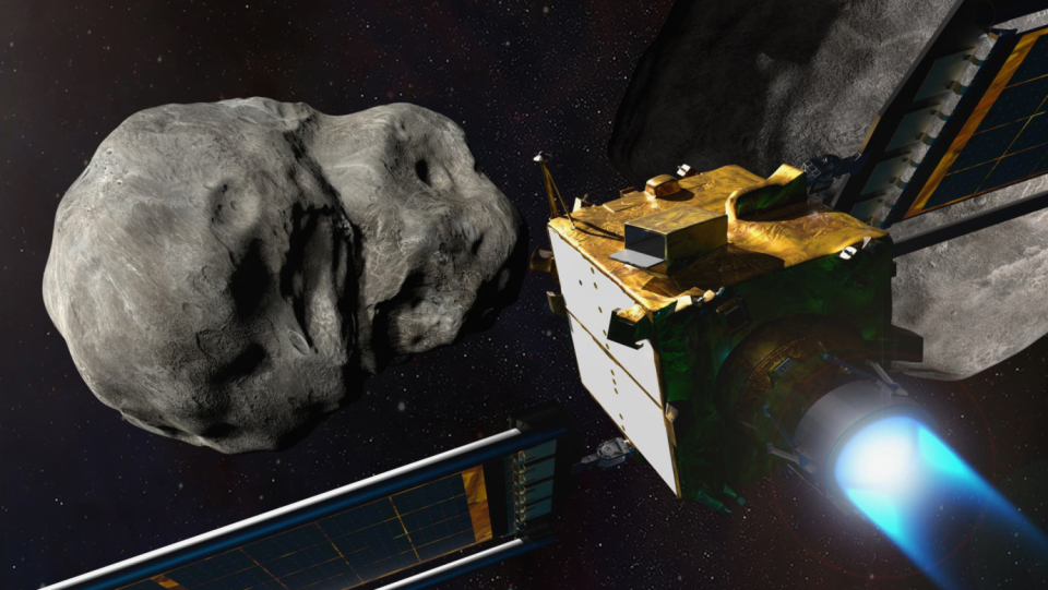 For the first time, a space probe is supposed to distract a celestial body from its train.
On Tuesday night, the darts mission's probe will hit the asteroid Dimorphos.